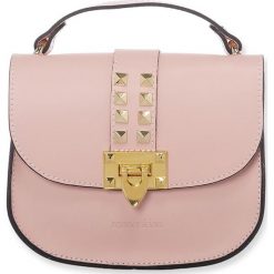 Torebki klasyczne damskie: Skórzana torebka „Ema” w kolorze jasnoróżowym – 19 x 6 x 17 cm