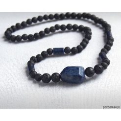 LUX. męski naszyjnik :: LAPIS LAZULI & LAWA. Szare naszyjniki męskie Pakamera. Za 158,00 zł.