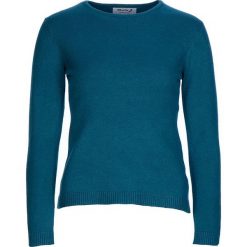 Sweter w kolorze morskim. Niebieskie swetry damskie L'Univers du cachemire, s, bez wzorów, z wełny, bez rękawów, bez kaptura. W wyprzedaży za 153,95 zł.