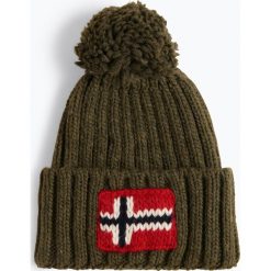 Napapijri - Czapka męska z domieszką alpaki, zielony. Zielone czapki męskie Napapijri, z dzianiny. Za 179,95 zł.