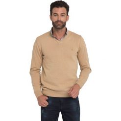 Sir Raymond Tailor Sweter Męski Tour Xl Beżowy. Brązowe swetry klasyczne męskie marki Sir Raymond Tailor, xl, z bawełny. W wyprzedaży za 139,00 zł.