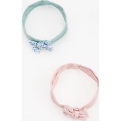 Czapeczki niemowlęce: Opaska z kokardką 2 pack – Turkusowy