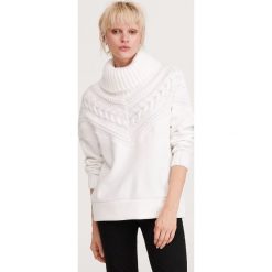 Bluza z golfem - Kremowy. Białe bluzy damskie Reserved, xl, bez wzorów, bez rękawów, bez kaptura. Za 119,99 zł.