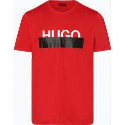 HUGO - T-shirt męski – Dolive193, czerwony. Czerwone t-shirty męskie HUGO, m, z napisami, z bawełny, bez kołnierzyka. Za 219,95 zł.