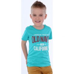 T-shirt chłopięcy z napisami miętowy NDZ4481. Zielone t-shirty chłopięce Fasardi, z napisami, bez rękawów. Za 39,00 zł.