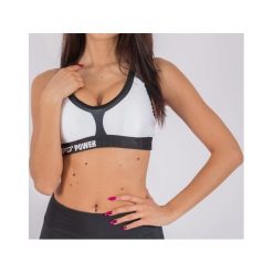 Topy sportowe damskie: SFD Crop-top damskie siatka czarno biały r. M (59749)