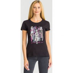 T-SHIRT LIU JO. Czarne t-shirty damskie Liu Jo, s, z nadrukiem, z elastanu, z okrągłym kołnierzem. Za 319,00 zł.