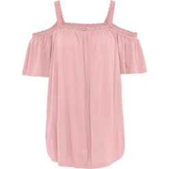 Shirt z koronką bonprix jasnoróżowy cukierkowy. Różowe koszulki damskie marki bonprix, w koronkowe wzory, z koronki, bez kołnierzyka, z krótkim rękawem. Za 59,99 zł.