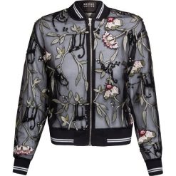 Kurtka MARKUS LUPFER CHARLOTTE MONKEY FLOWER. Czarne kurtki sportowe damskie Markus Lupfer, z haftami, z jedwabiu, bez kaptura. W wyprzedaży za 1099,00 zł.
