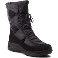 Śniegowce ROMIKA - Ischgl 01 58301 60 100 Black. Czarne buty zimowe damskie marki Romika, z materiału. Za 439,00 zł.