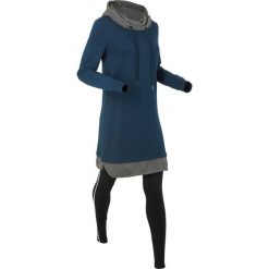 Długa bluza dresowa z legginsami bonprix ciemnoniebiesko-czarny. Niebieskie bluzy damskie bonprix, z dresówki. Za 129,99 zł.