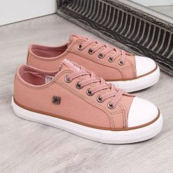 Trampki dziewczęce tekstylne różowe Big Star 35. Różowe trampki dziewczęce BIG STAR, bez wzorów, bez zapięcia. Za 99,99 zł.