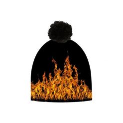 Czapka hauer FIRE. Czarne czapki zimowe męskie marki Hauer, z nadrukiem, z polaru. Za 69,00 zł.
