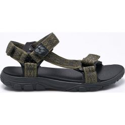 Jack Wolfskin - Sandały Seven Seas. Zielone kapcie męskie marki Jack Wolfskin, bez wzorów, z materiału. W wyprzedaży za 179,90 zł.