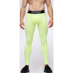 Getry baselayer męskie 4FPro SPMF405 - żółty neon. Żółte getry męskie termoaktywne 4f, m, z nadrukiem, z satyny, sportowe, na fitness i siłownię. W wyprzedaży za 59,99 zł.