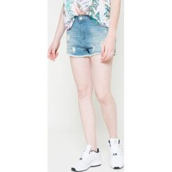 Wrangler - Szorty. Niebieskie szorty damskie Wrangler, s, z aplikacjami, z elastanu, casualowe. W wyprzedaży za 69,90 zł.