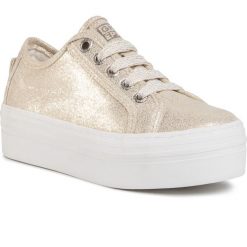 Tenisówki GIOSEPPO - Antria 48921 Gold. Żółte trampki dziewczęce Gioseppo, bez wzorów, z gumy, na sznurówki. Za 199,00 zł.