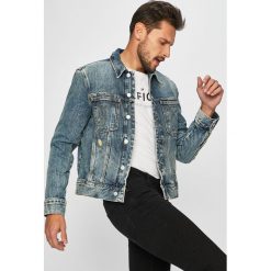 Calvin Klein Jeans - Kurtka. Niebieskie płaszcze męskie Calvin Klein Jeans, s, bez wzorów, z bawełny, krótkie, bez kaptura. Za 579,90 zł.