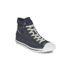 Buty Diesel EXPOSURE. Niebieskie trampki męskie Diesel, bez wzorów, bez zapięcia. Za 329,62 zł.