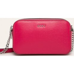 Dkny - Torebka skórzana. Szare listonoszki damskie DKNY, w paski, ze skóry, na ramię, małe, bez dodatków. Za 729,90 zł.