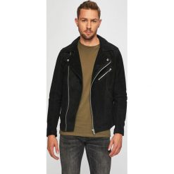 Jack & Jones - Kurtka skórzana. Czarne płaszcze męskie Jack & Jones, s, bez wzorów, z poliesteru, krótkie, bez kaptura. W wyprzedaży za 399,90 zł.
