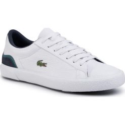 Sneakersy LACOSTE - Lerond 120 3 Cma 7-39CMA0031042 Wht/Nvy. Białe półbuty męskie Lacoste, na co dzień, bez wzorów, z zamszu, bez zapięcia. W wyprzedaży za 299,00 zł.