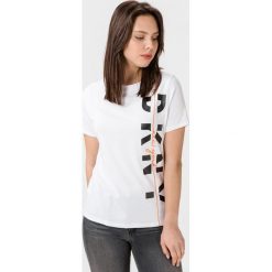 DKNY Koszulka Biały. Białe topy damskie DKNY, xs, z nadrukiem, z elastanu, z krótkim rękawem. Za 206,95 zł.
