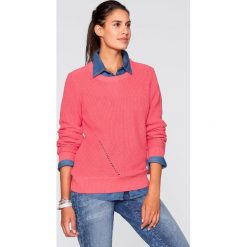 Sweter bawełniany, długi rękaw bonprix jasnoszary melanż. Szare swetry klasyczne damskie bonprix, z bawełny. Za 49,99 zł.
