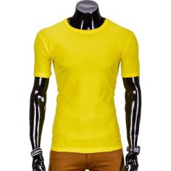 T-shirty męskie: T-SHIRT MĘSKI BEZ NADRUKU S620 – ŻÓŁTY