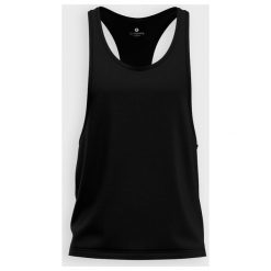 Tank top Męski tank top muscle (bez nadruku, gładki) - czarny. Czarne t-shirty męskie MegaKoszulki, m, z nadrukiem, bez kołnierzyka. Za 39,00 zł.