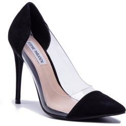 Szpilki STEVE MADDEN - Donna SM11000379-03002-015 Black Suede. Czarne półbuty damskie Steve Madden, bez wzorów, z zamszu, eleganckie, bez obcasa, na obcasie, bez zapięcia. W wyprzedaży za 269,00 zł.