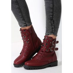 Bordowe Botki What Love Is. Czerwone botki damskie marki vices, ze skóry, bez obcasa, na obcasie, na klamry. Za 109,99 zł.