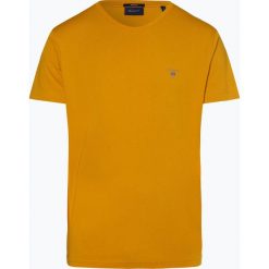 Gant - T-shirt męski, żółty. Żółte t-shirty męskie GANT, xl, z haftami, z bawełny. Za 99,95 zł.