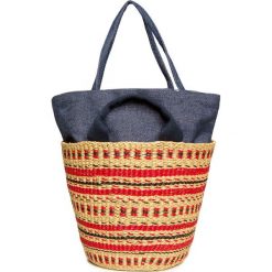 Koszyk MUUN LINE MOTIF. Czerwone torebki klasyczne damskie Muun, w paski, z bawełny, eleganckie, na ramię, bez dodatków. W wyprzedaży za 679,00 zł.