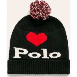 Polo Ralph Lauren - Czapka. Czarne czapki damskie Polo Ralph Lauren, bez wzorów, z wełny. W wyprzedaży za 169,90 zł.