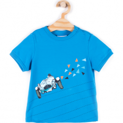 Koszulka. Niebieskie t-shirty chłopięce z długim rękawem HEY BOY, z bawełny. Za 24,90 zł.