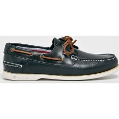 Tommy Hilfiger - Mokasyny. Niebieskie mokasyny męskie TOMMY HILFIGER, ze skóry, z okrągłym noskiem. W wyprzedaży za 319,90 zł.
