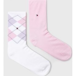 Tommy Hilfiger - Skarpetki (2-pack). Różowe skarpetki damskie marki TOMMY HILFIGER, z elastanu. Za 44,90 zł.