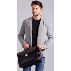Teczka męska aktówka skórzana Rovicky AWR-3 czarna - Czarny. Czarne aktówki męskie ROVICKY, bez wzorów. Za 359,99 zł.