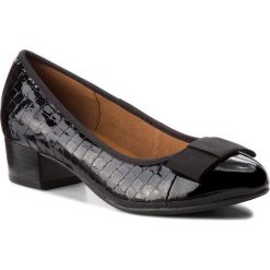 Półbuty CAPRICE - 9-22303-21 Blk Croco Comb 041. Czarne półbuty damskie lakierowane marki Caprice, z lakierowanej skóry, na obcasie. W wyprzedaży za 219,00 zł.