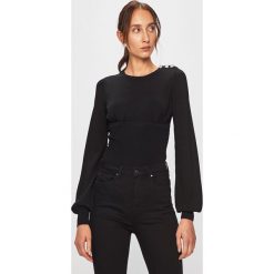 Pinko - Sweter. Czarne swetry damskie Pinko, s, bez wzorów, z wiskozy, z krótkim rękawem, krótkie, bez kaptura. W wyprzedaży za 639,90 zł.