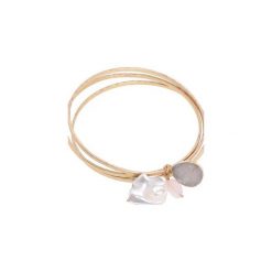 Bransoletka SHINY- mosiądz ,agat szary. Szare bransoletki damskie Cosmostones, z agatem, złote. Za 189,00 zł.