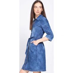 Niebieska Sukienka Natural. Niebieskie sukienki hiszpanki Born2be, z jeansu. Za 89,99 zł.