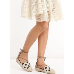 Espadryle damskie: Beżowe Espadryle Black Dots
