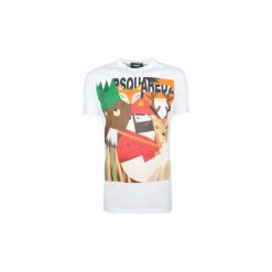 T-shirty z krótkim rękawem Dsquared S71GD0561. Białe t-shirty męskie Dsquared, s, bez wzorów, bez kołnierzyka, krótkie. Za 499,00 zł.