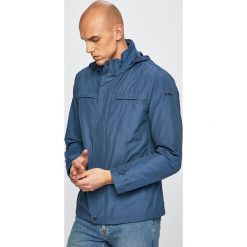 Geox - Kurtka. Niebieskie płaszcze męskie Geox, m, bez wzorów, z bawełny, krótkie, z kapturem. Za 599,90 zł.