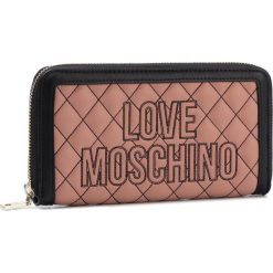 Duży Portfel Damski LOVE MOSCHINO - JC5643PP08KG160A Cipria/Nero. Różowe portfele damskie Love Moschino, bez wzorów, ze skóry ekologicznej. W wyprzedaży za 289,00 zł.