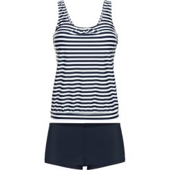 Tankini oversize (2 części) bonprix niebiesko-beżowy. Niebieskie stroje kąpielowe damskie bonprix, bez wzorów. Za 119,99 zł.