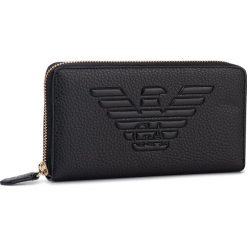 Duży Portfel Damski EMPORIO ARMANI - Y3H181 YGF8B 80001 Black. Czarne portfele damskie Emporio Armani, bez wzorów, ze skóry ekologicznej. Za 529,00 zł.