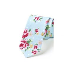 Krawat męski ROSES. Niebieskie krawaty męskie marki HisOutfit, z materiału. Za 129,00 zł.